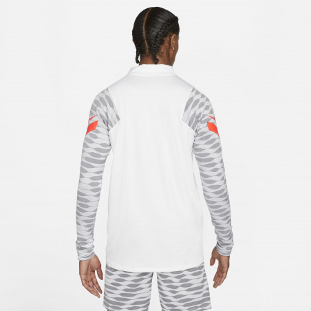 Sweat zippé Nike Strike blanc rouge 2021/22