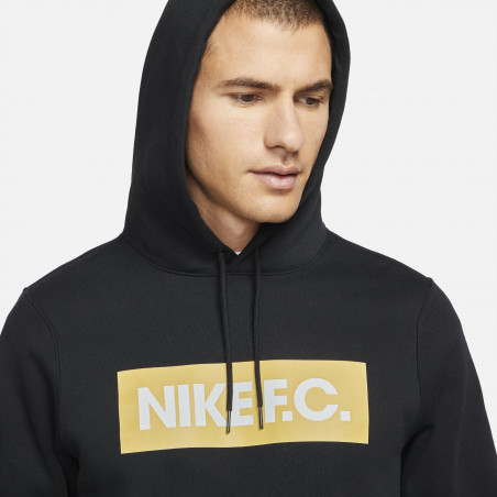 Sweat à capuche Nike F.C. noir jaune