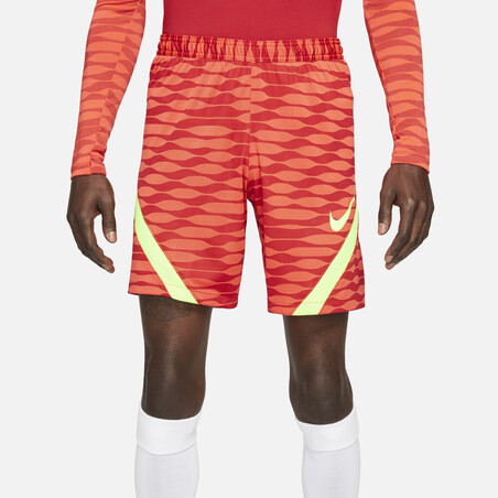 Short entraînement Nike Strike rouge jaune 2021/22