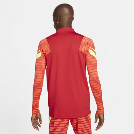 Sweat zippé Nike Strike rouge jaune 2021/22