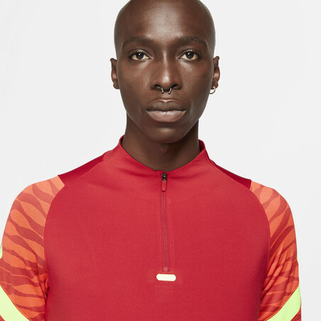 Sweat zippé Nike Strike rouge jaune 2021/22