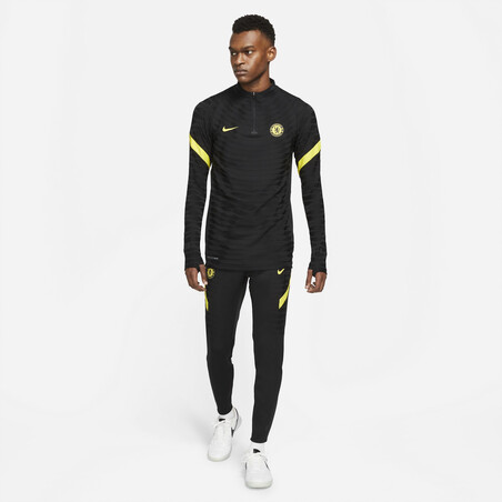 Sweat zippé Chelsea Strike Elite noir jaune 2021/22