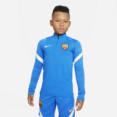 Sweat zippé junior FC Barcelone Strike bleu blanc 2021/22
