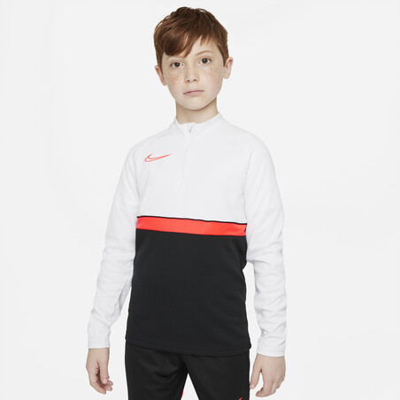 Sweat zippé junior Nike academy blanc rouge