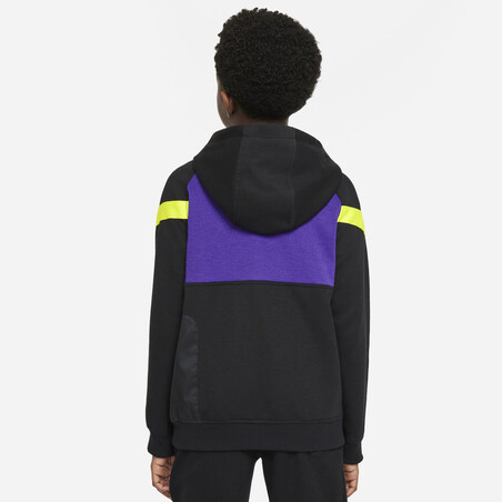 Sweat zippé à capuche junior Tottenham Fleece noir violet 2021/22