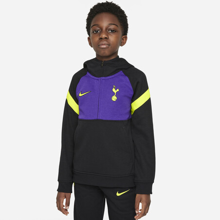 Sweat zippé à capuche junior Tottenham Fleece noir violet 2021/22