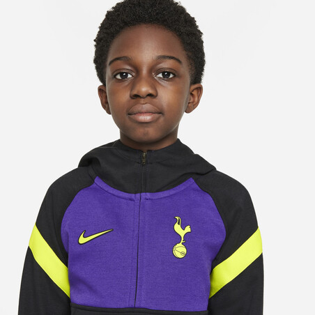 Sweat zippé à capuche junior Tottenham Fleece noir violet 2021/22