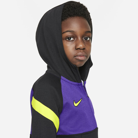 Sweat zippé à capuche junior Tottenham Fleece noir violet 2021/22