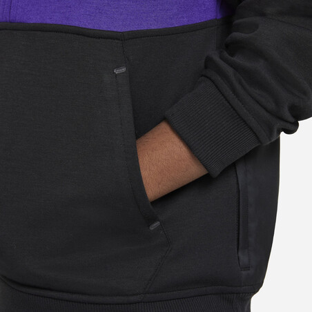 Sweat zippé à capuche junior Tottenham Fleece noir violet 2021/22