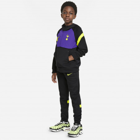 Sweat zippé à capuche junior Tottenham Fleece noir violet 2021/22