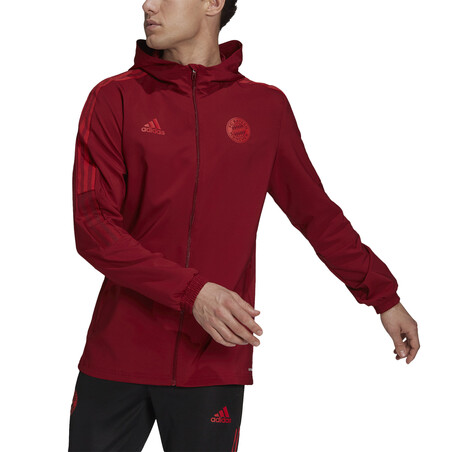 Veste survêtement à capuche Bayern Munich rouge 2021/22