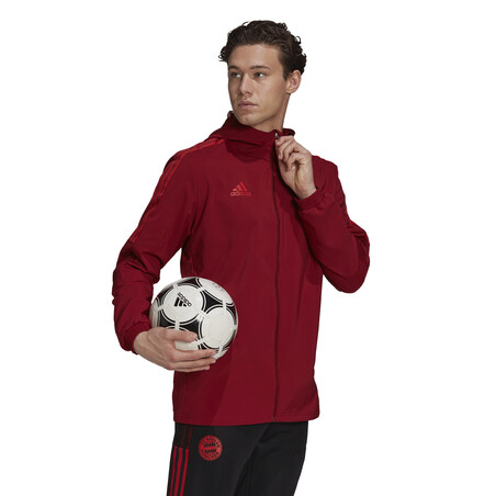 Veste survêtement à capuche Bayern Munich rouge 2021/22