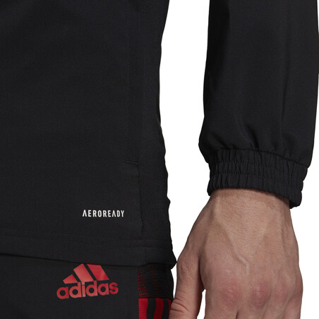 Veste survêtement à capuche Bayern Munich noir rouge 2021/22