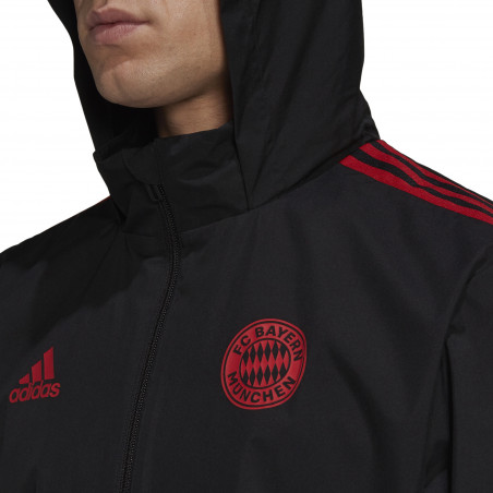 Veste imperméable Bayern Munich noir rouge 2021/22
