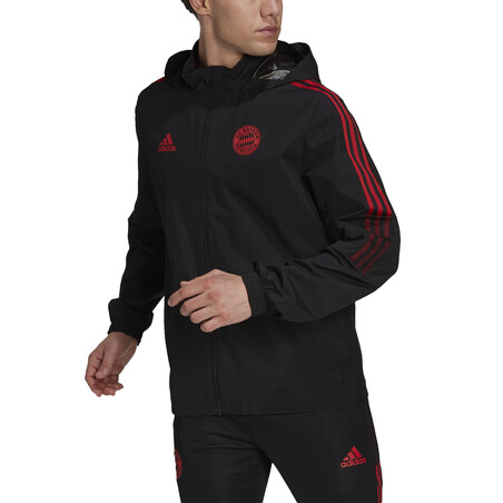 Veste imperméable Bayern Munich noir rouge 2021/22