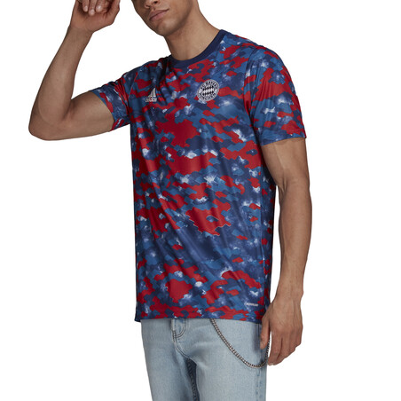 Maillot avant match Bayern Munich rouge bleu 2021/22