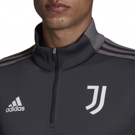 Sweat zippé col montant Juventus gris blanc 2021/22