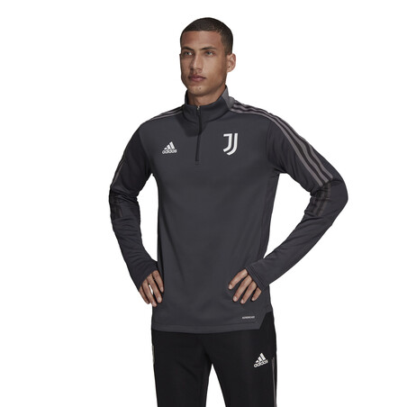 Sweat zippé col montant Juventus gris blanc 2021/22