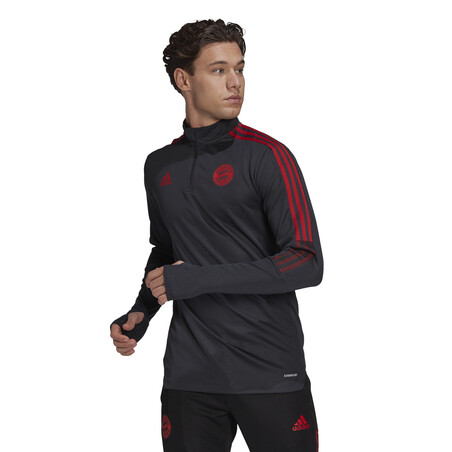 Sweat zippé Bayern Munich noir rouge 2021/22