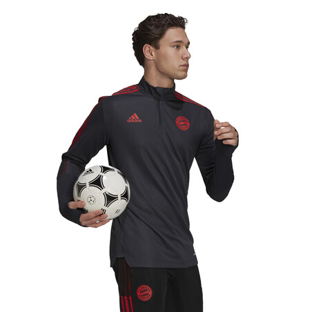 Sweat zippé Bayern Munich noir rouge 2021/22