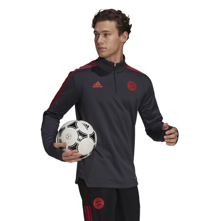 Sweat col montant Bayern Munich noir rouge 2021/22