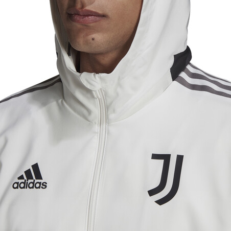 Veste entraînement à capuche Juventus blanc noir 2021/22