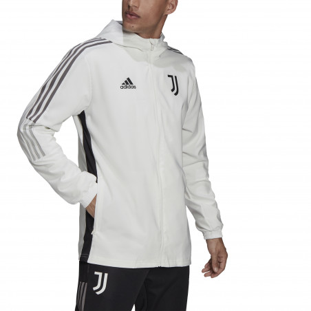 Veste entraînement à capuche Juventus blanc noir 2021/22