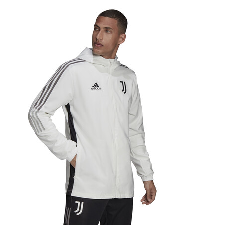 Veste entraînement à capuche Juventus blanc noir 2021/22