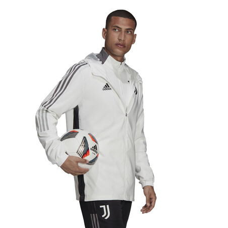 Veste entraînement à capuche Juventus blanc noir 2021/22