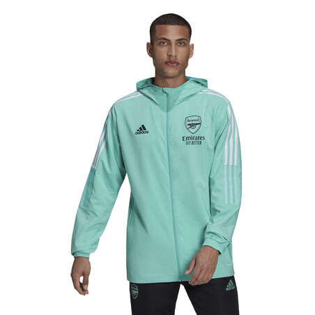 Veste entraînement à capuche Arsenal vert 2021/22