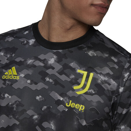 Maillot avant match Juventus noir jaune 2021/22