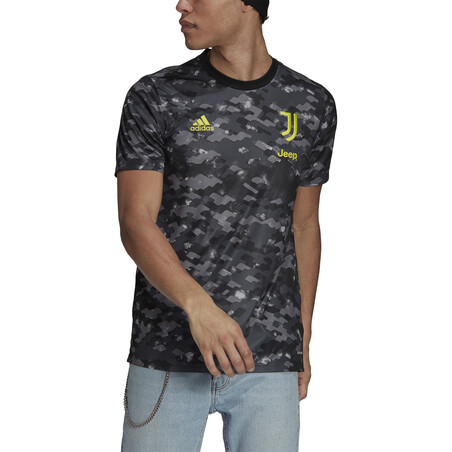 Maillot avant match Juventus noir jaune 2021/22