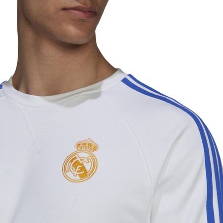 Sweat Real Madrid blanc orange 2021/22