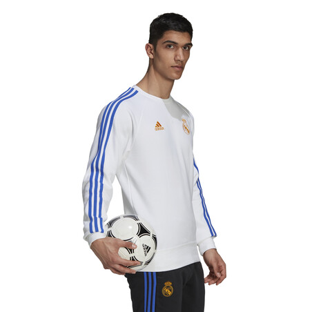 Sweat Real Madrid blanc orange 2021/22