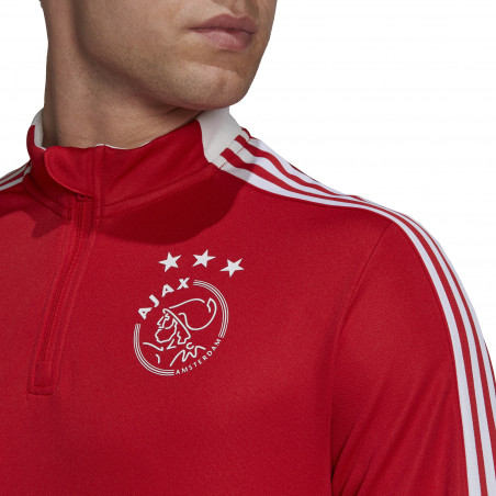 Sweat zippé Ajax Amsterdam rouge blanc 2021/22