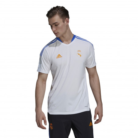Maillot entraînement Real Madrid blanc orange 2021/22