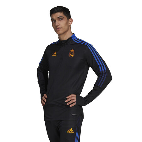 Sweat zippé Real Madrid noir orange 2021/22