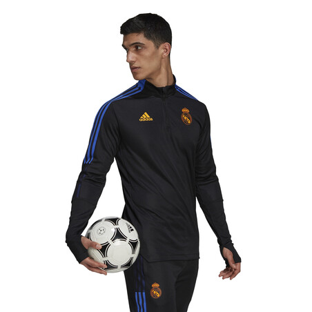Sweat zippé Real Madrid noir orange 2021/22
