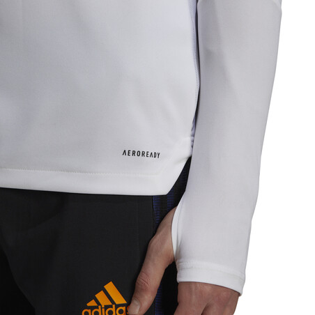Sweat zippé Real Madrid blanc orange 2021/22