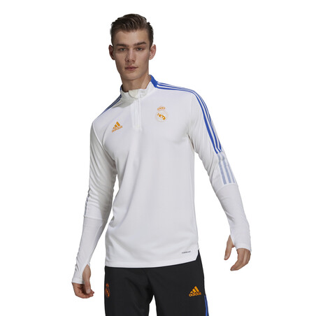 Sweat zippé Real Madrid blanc orange 2021/22