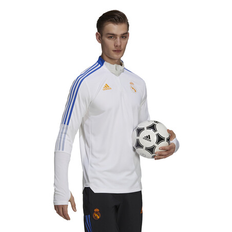Sweat zippé Real Madrid blanc orange 2021/22