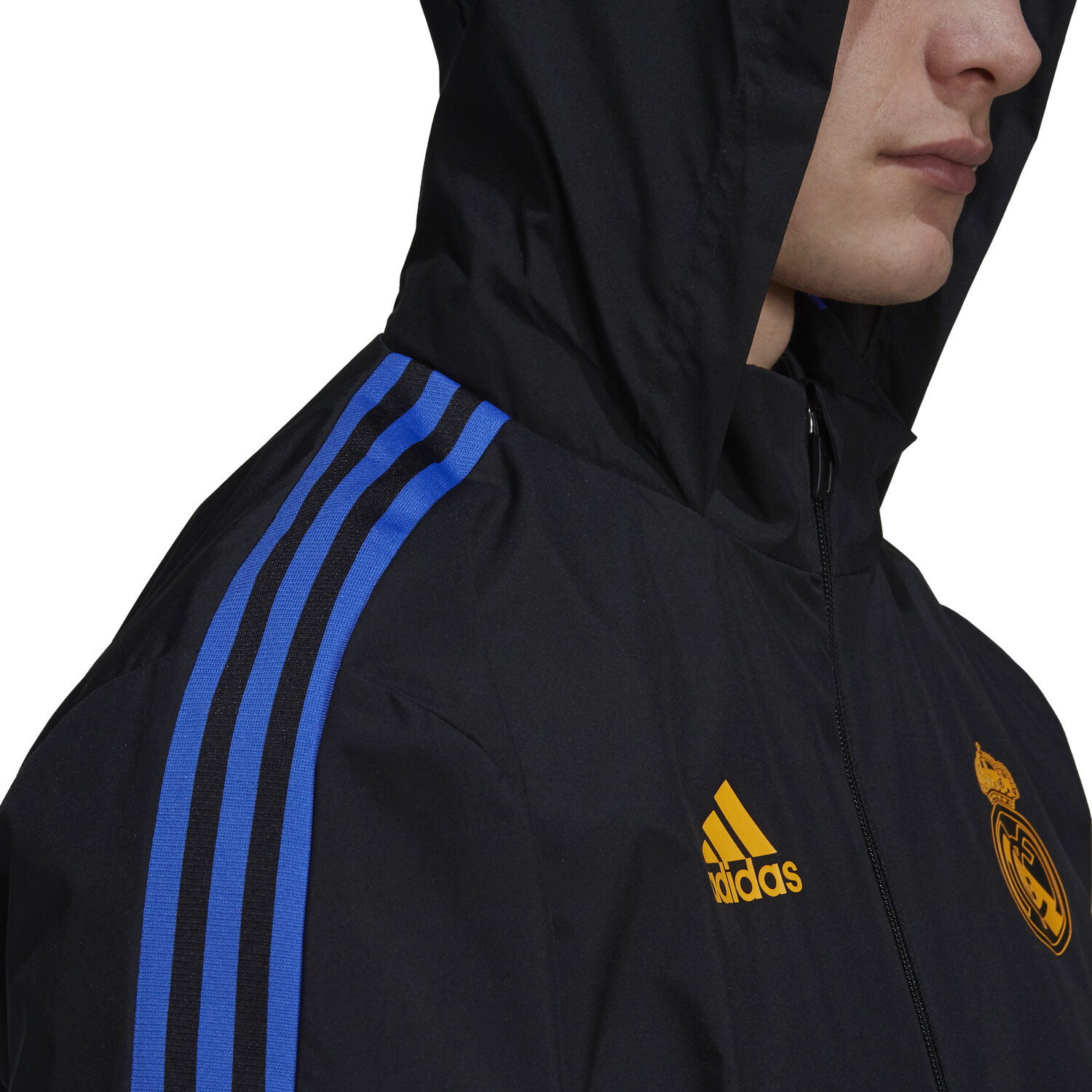 Veste imperm?�able Real Madrid noir orange 2021/22 sur Foot.fr