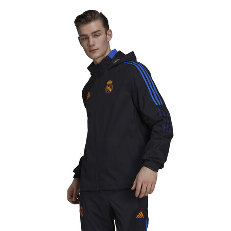 Veste imperméable Real Madrid noir orange 2021/22