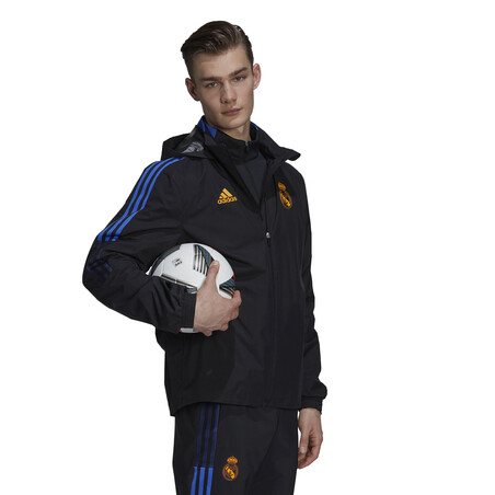Veste imperméable Real Madrid noir orange 2021/22