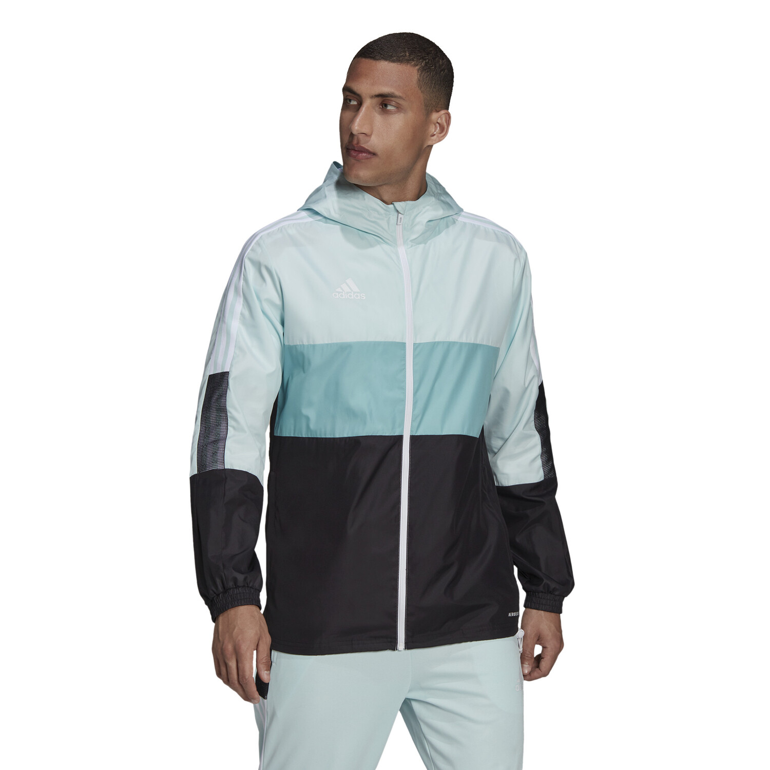 Adidas originals coupe-vent deals a capuche homme bleu/blanc