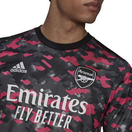 Maillot avant match Arsenal noir rose 2021/22