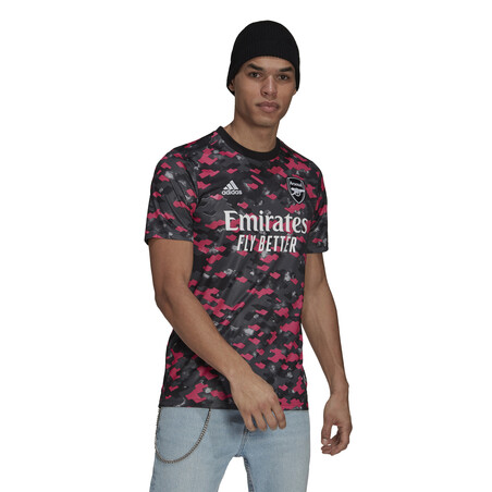 Maillot avant match Arsenal noir rose 2021/22