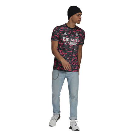 Maillot avant match Arsenal noir rose 2021/22