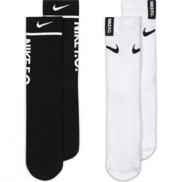 Lot 2 paires chaussettes Nike F.C. Essential noir blanc