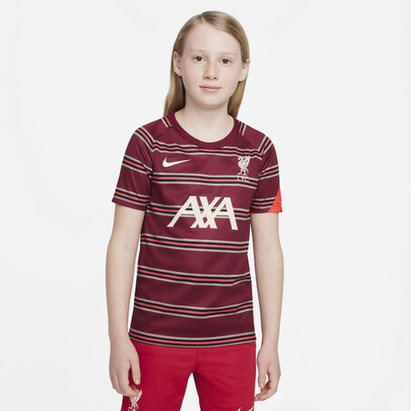 Maillot avant match junior Liverpool rouge 2021/22